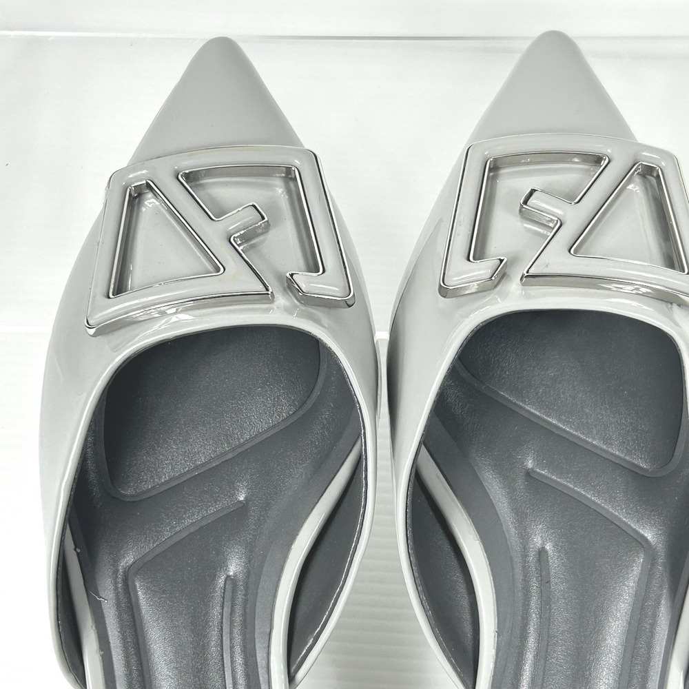 Franco Sarto Size 7.5 Hadley Pointed Toe Flats Patent Gloss Grey $89 Shoes NEW - Picture 5 of 11